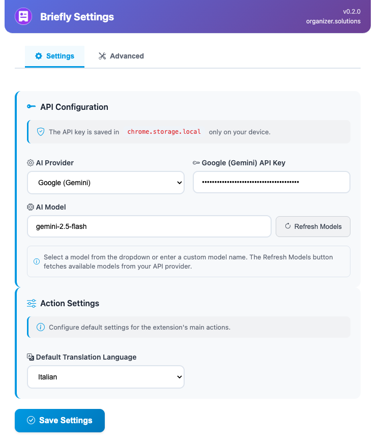 Settings & Configuration
