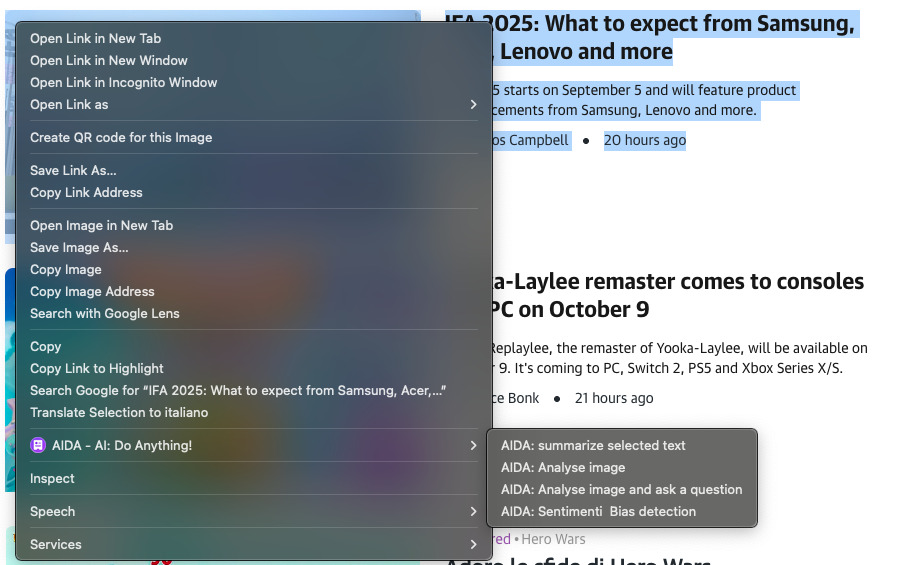 Context Menu Integration