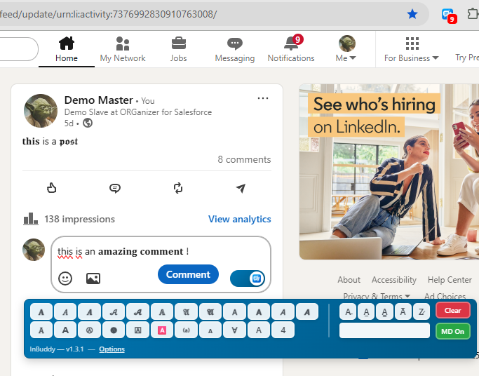 Extension popup and editor preview