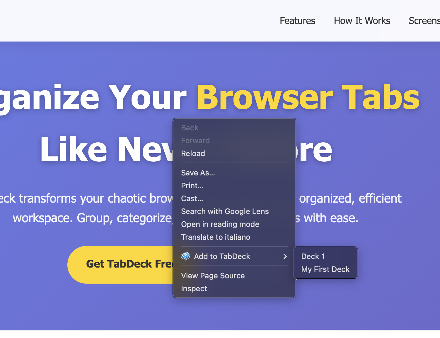 TabDeck Manual Grouping